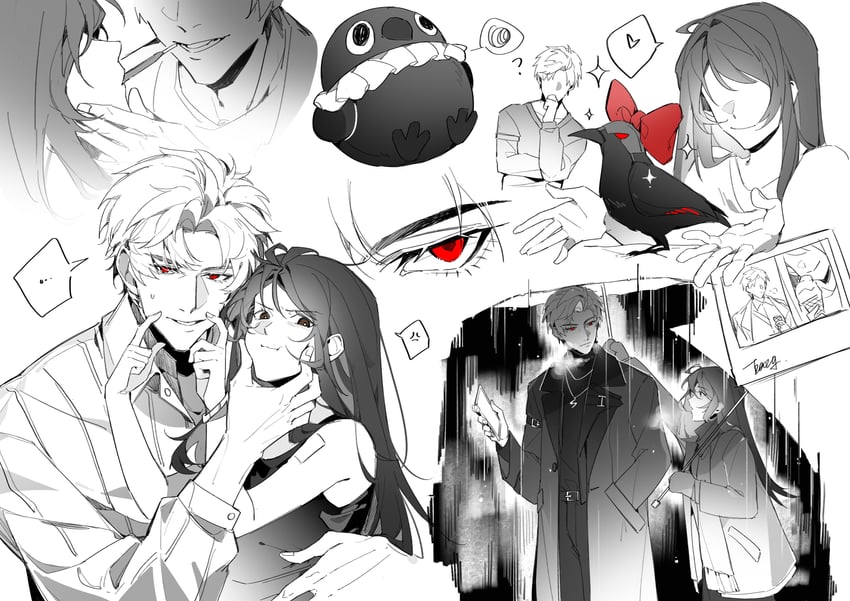protagonist, sylus, and mephisto (love and deepspace) drawn by musheieazg