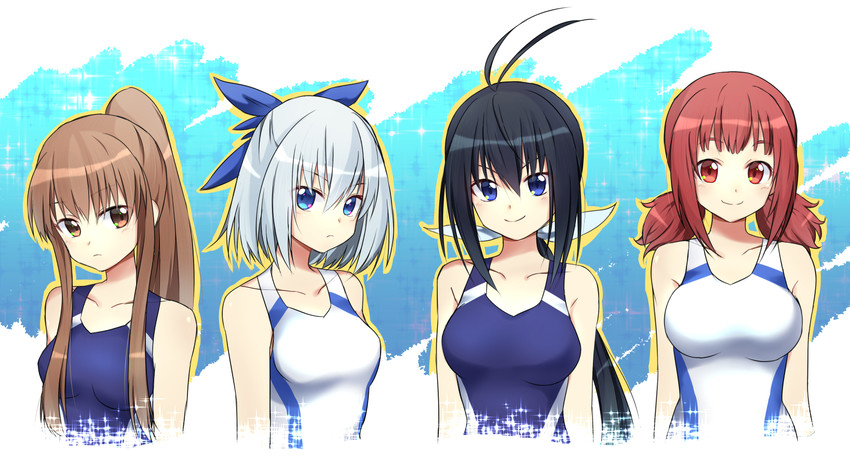 kaminashi nozomi, miyata sayaka, aoba kazane, and toyoguchi non (keijo!!!!!!!!) drawn by yoshiteruxx
