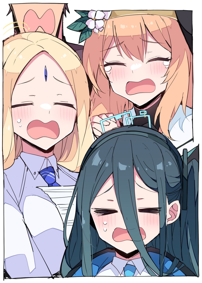 sensei, mari, aris, and ayumu (blue archive) drawn by himiya_jouzu