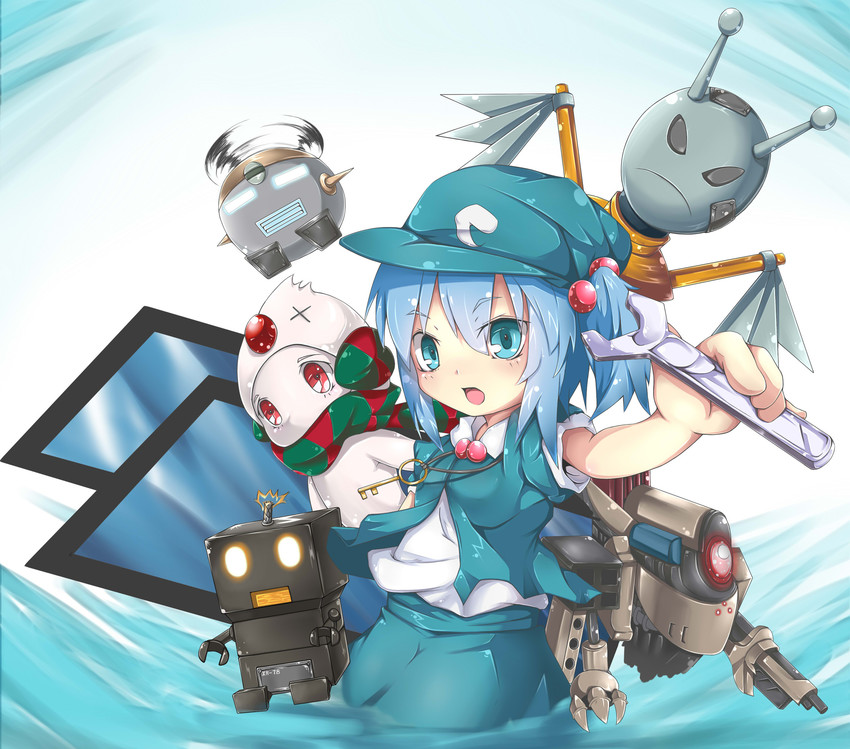 kawashiro nitori (touhou and 1 more) drawn by feng_ling_(fenglingwulukong)
