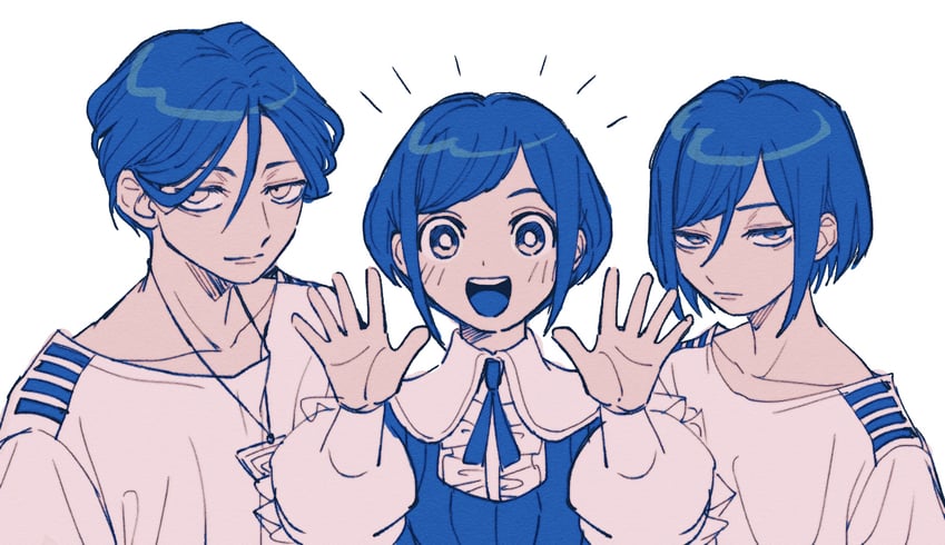 fukurai azami, meguriya ayumu, and kisaragi ayumi (toshi densetsu kaitai center) drawn by rokkoron
