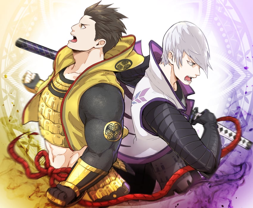 ishida mitsunari and tokugawa ieyasu (sengoku basara and 1 more) drawn by jigoku_meguri