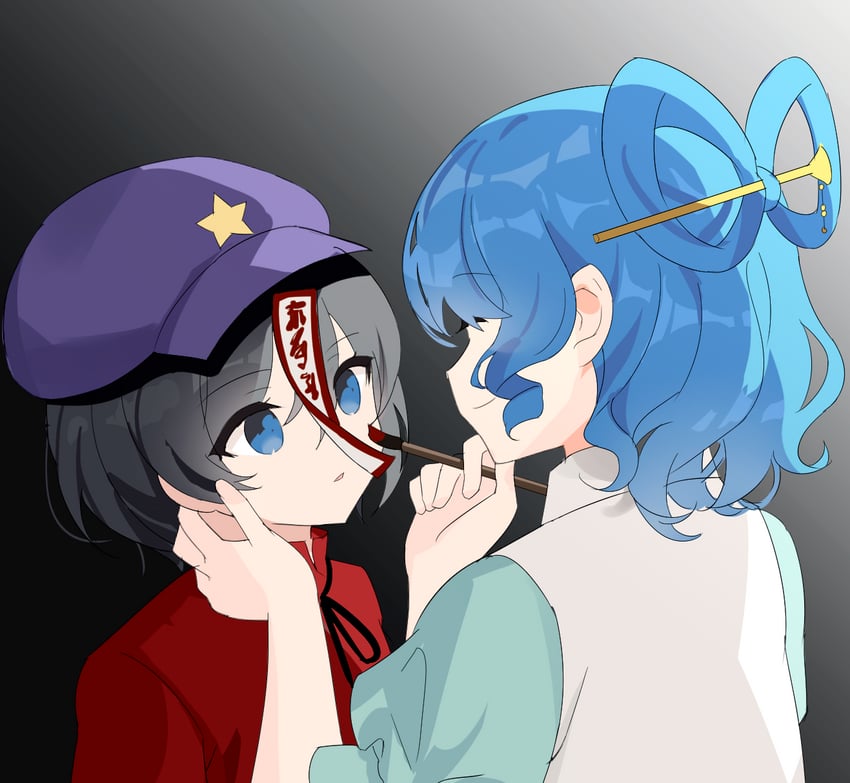 kaku seiga and miyako yoshika (touhou) drawn by chimi_(s2yuyukos2)