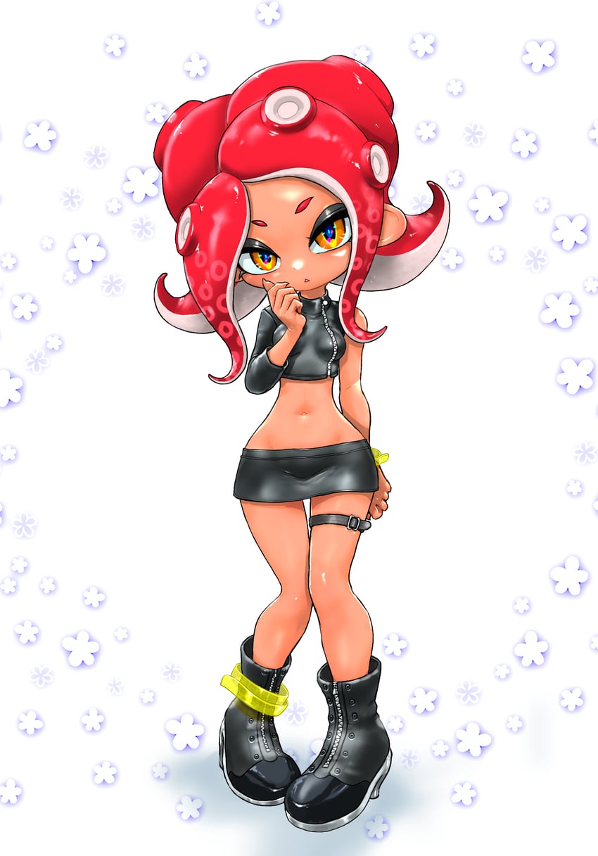 octoling player character, octoling girl, and agent 8 (splatoon and 2 more) drawn by koharu2.5