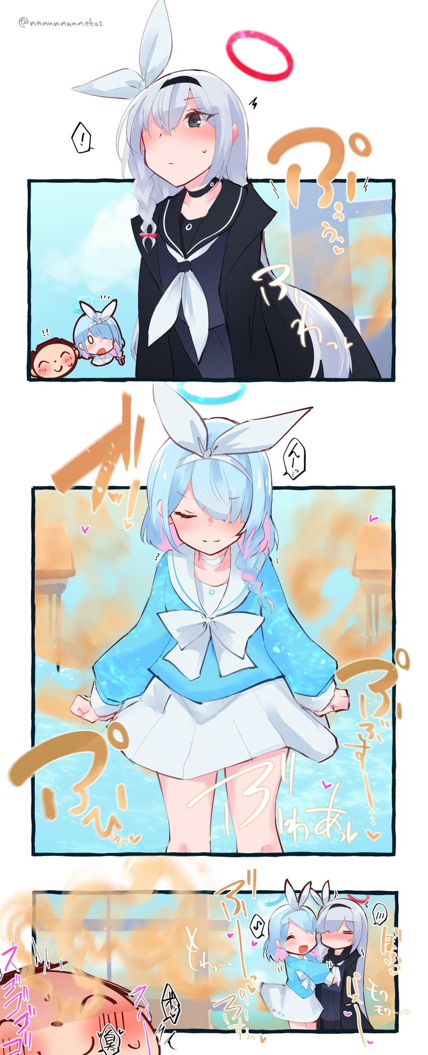 sensei, doodle sensei, arona, and plana (blue archive) drawn by nekosu_(nfxgs227)