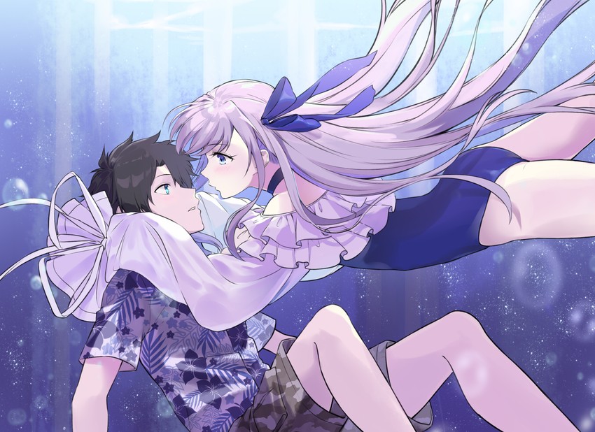 fujimaru ritsuka and meltryllis (fate and 1 more) drawn by coffeekite
