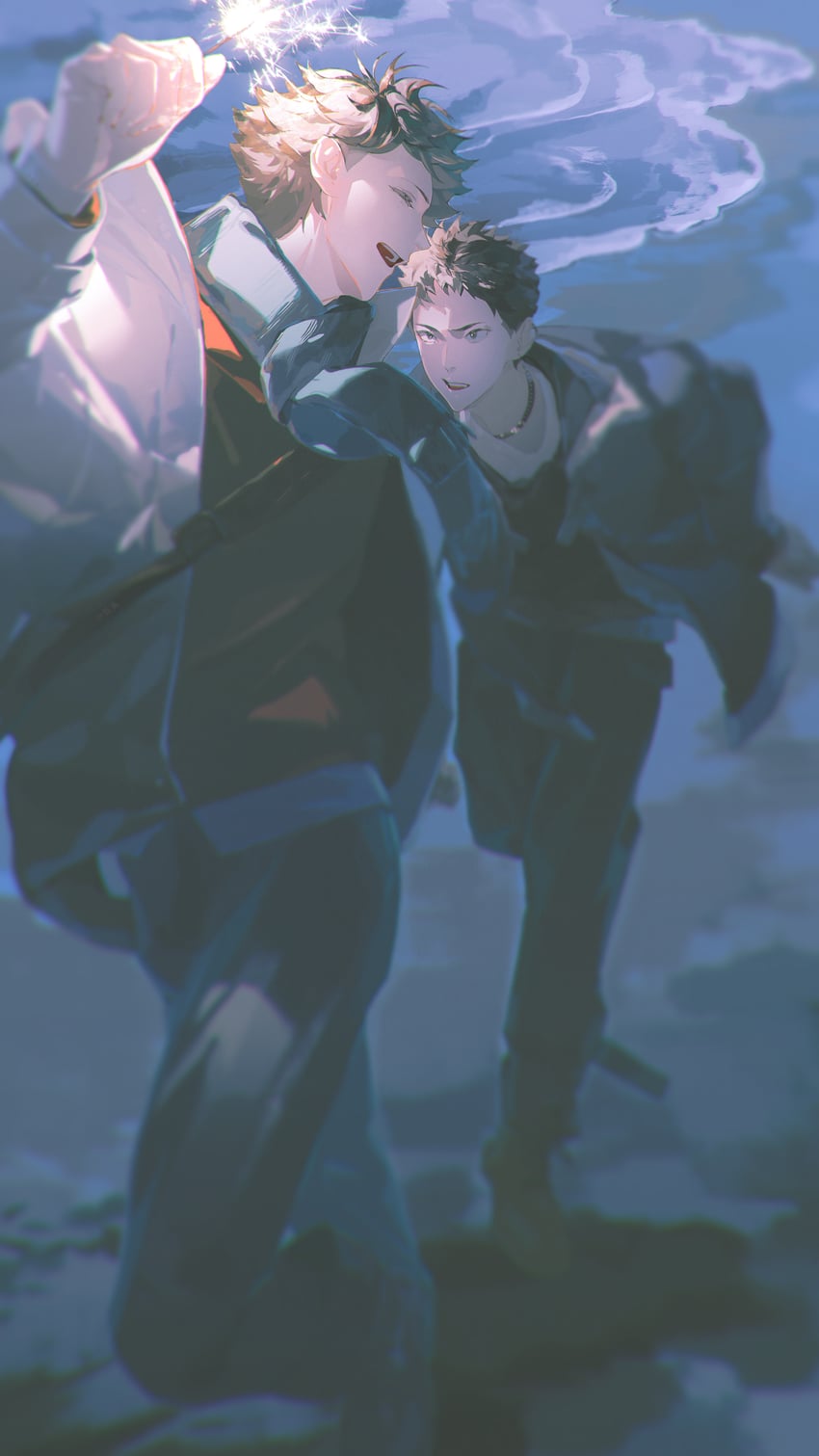 oikawa tooru and iwaizumi hajime (haikyuu!!) drawn by jiyun0805