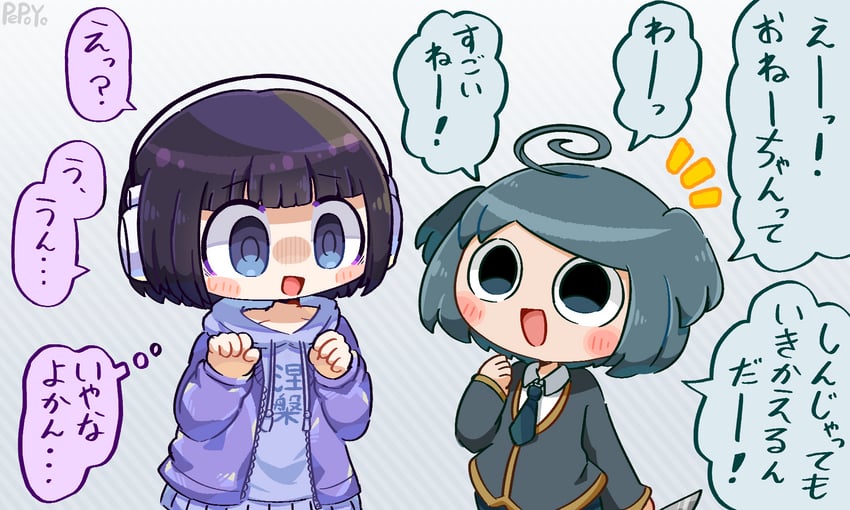 oyo-kun and kyuusai-chan (original and 1 more) drawn by pepoyo