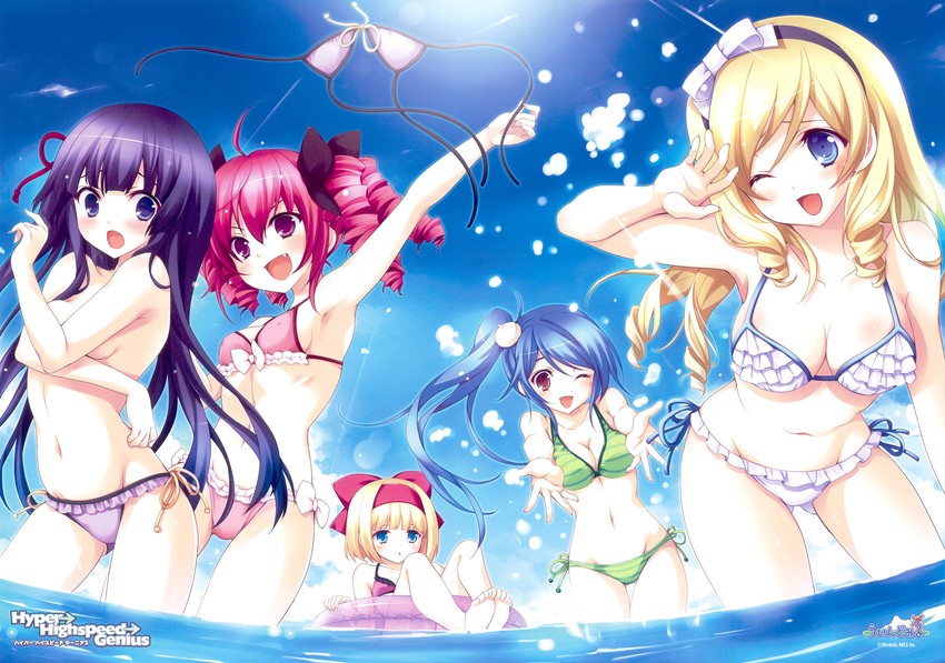 shiguresato himeno, sakura windsor, patricia lancaster, iris windsor, and koumyouji yumeko (hyper highspeed genius) drawn by yukiwo