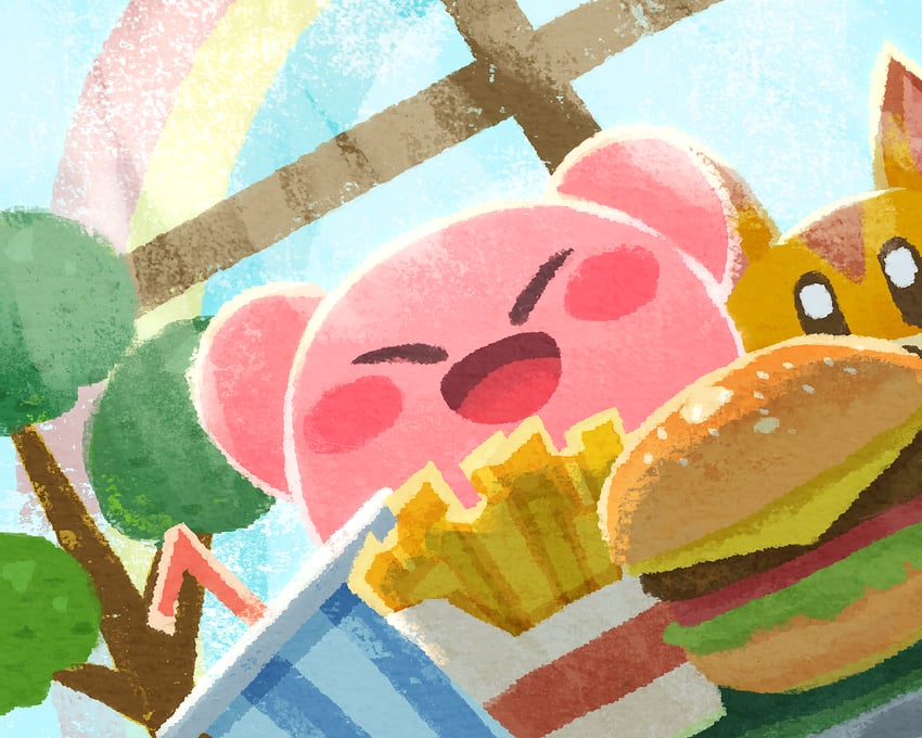 kirby and awoofy (kirby and 1 more) drawn by miclot