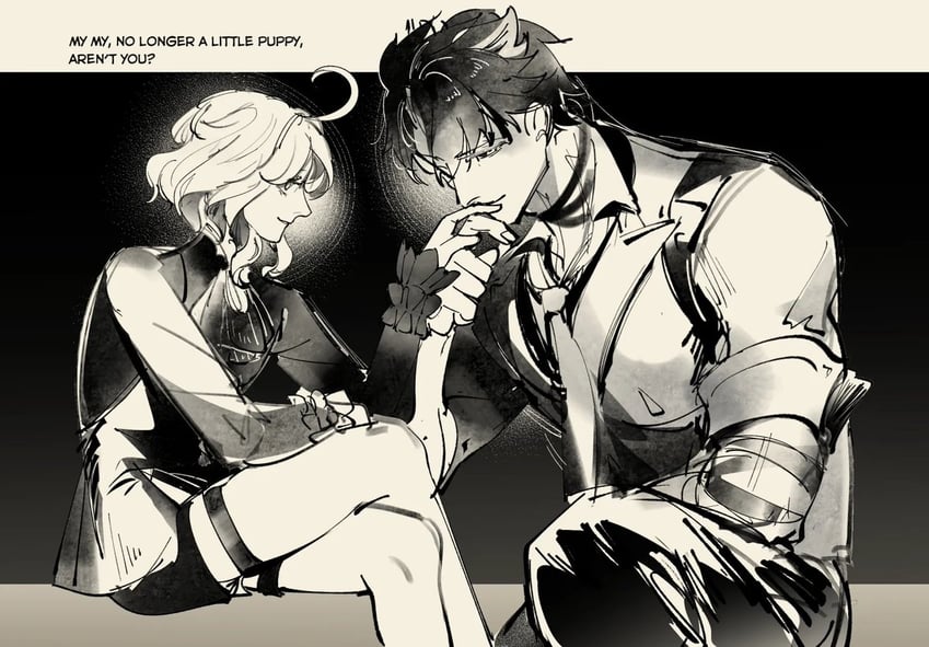furina and wriothesley (genshin impact) drawn by tinka_tiranor