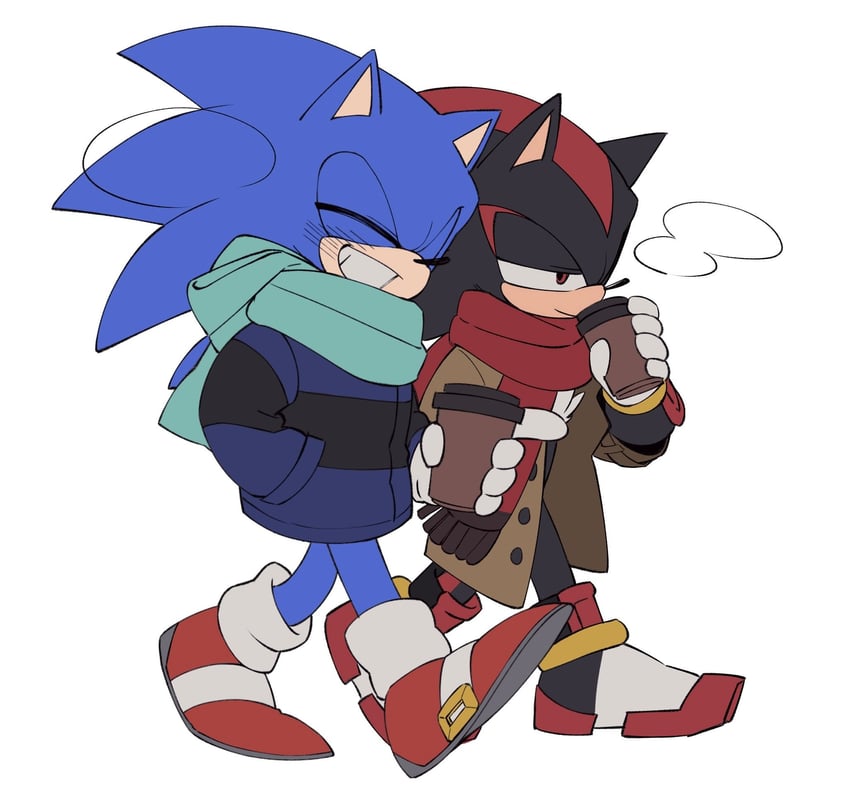 sonic the hedgehog and shadow the hedgehog (sonic and 1 more) drawn by yicuojinan