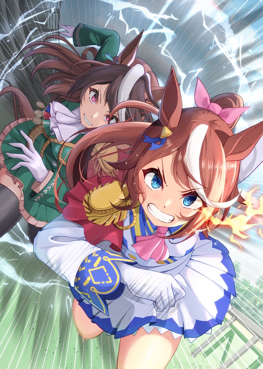 tokai teio and symboli rudolf (umamusume) drawn by shuten_(shutehaan)