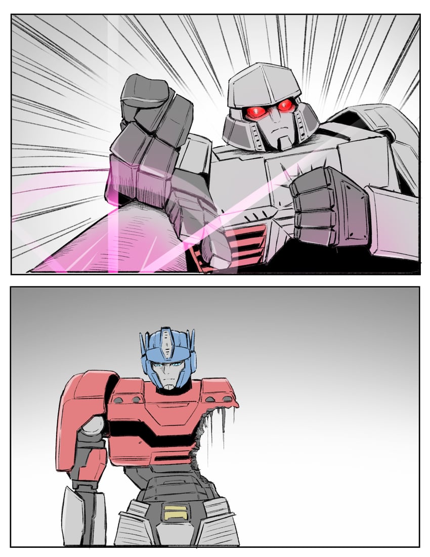 optimus prime and megatron (jujutsu kaisen and 2 more) drawn by uncleduk