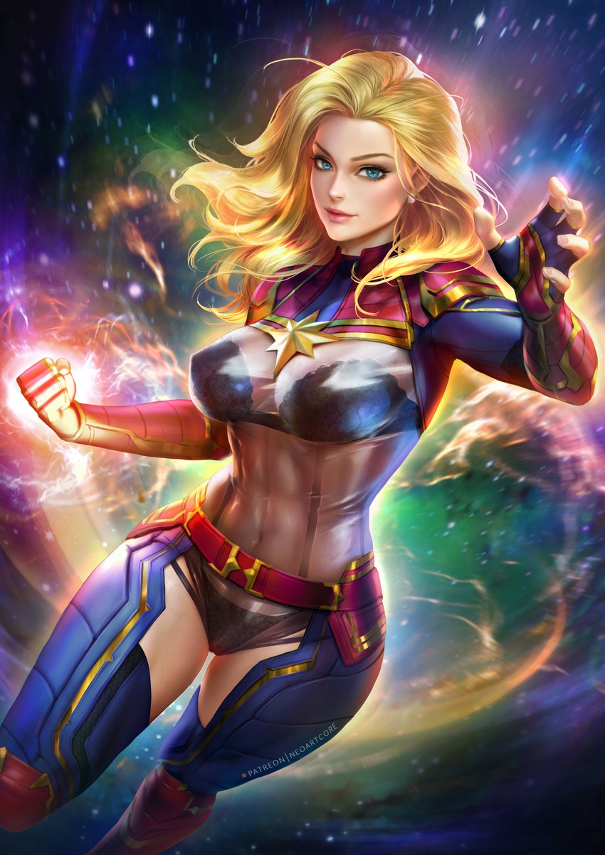 carol danvers and captain marvel (marvel) drawn by neoartcore