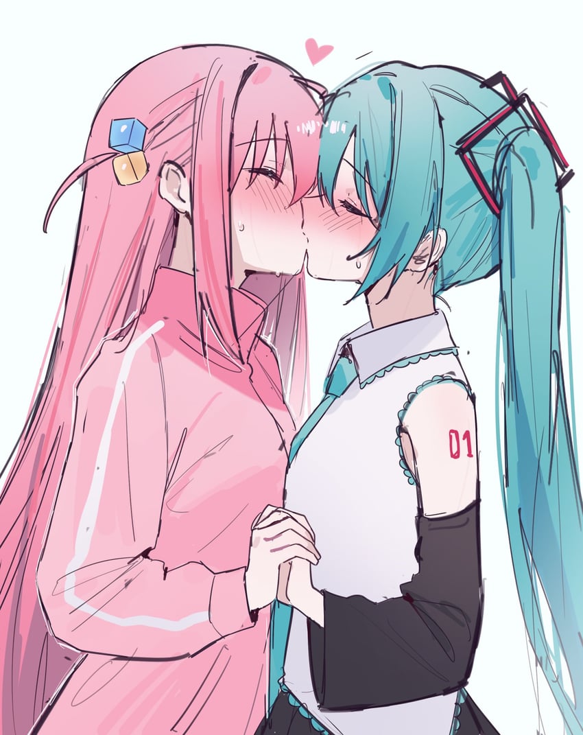 hatsune miku and gotoh hitori (vocaloid and 1 more) drawn by miyuchiq