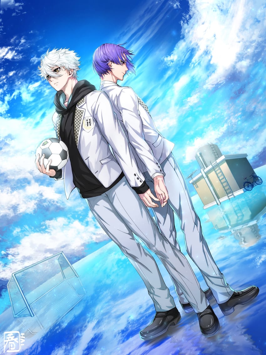 nagi seishirou and mikage reo (blue lock) drawn by halu-ca