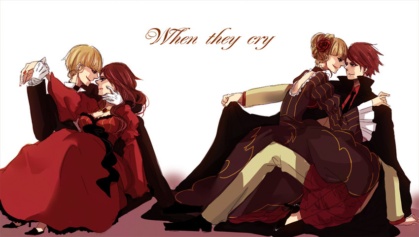 beatrice and ushiromiya battler (umineko no naku koro ni) drawn by shidacoo