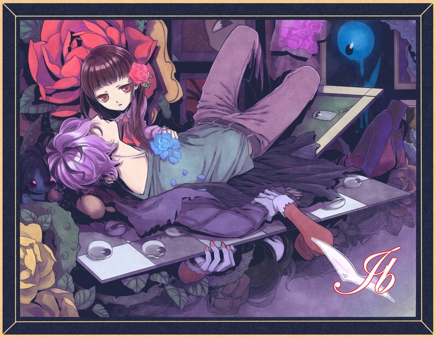 ib, garry, and lady in red (ib) drawn by lizzydom