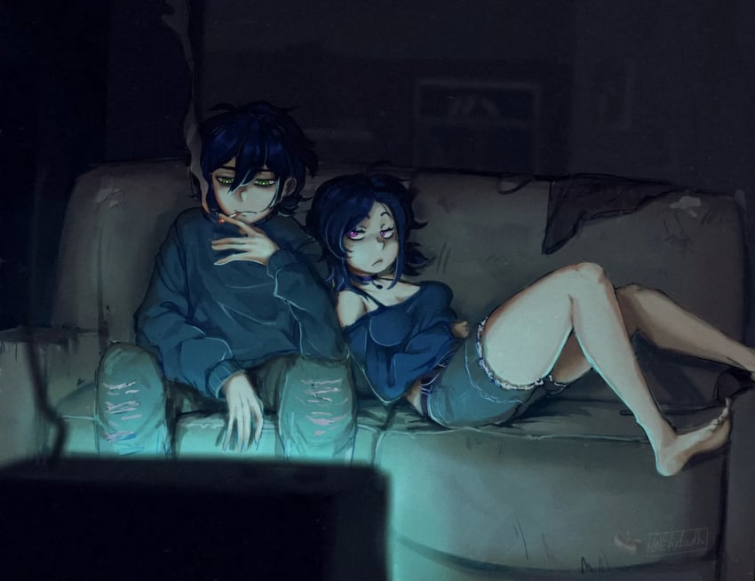 ashley graves and andrew graves (the coffin of andy and leyley) drawn by sheladh