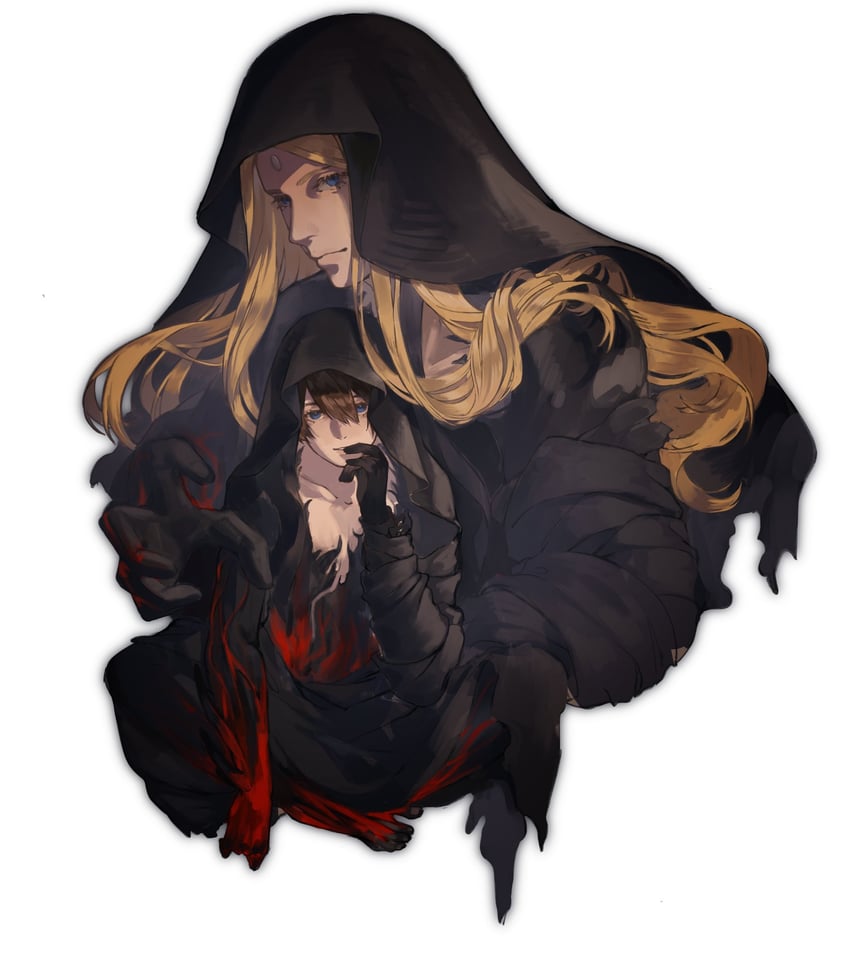 warrior of light, adventurer, zenos yae galvus, and reaper (final fantasy and 1 more) drawn by xiao_dao_(kojimarie)