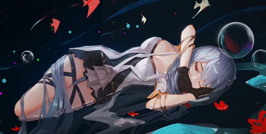skadi and skadi the corrupting heart (arknights) drawn by szh---