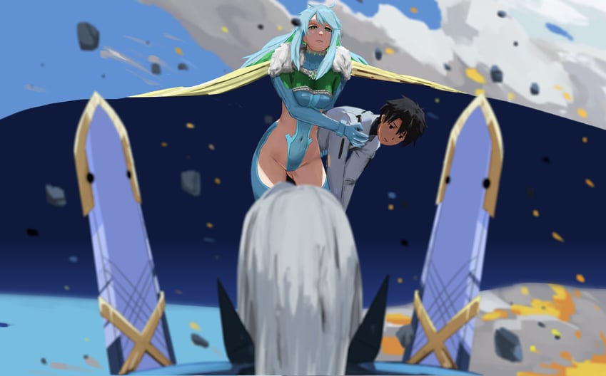 fujimaru ritsuka, melusine, and kukulkan (fate and 1 more) drawn by paperpillar