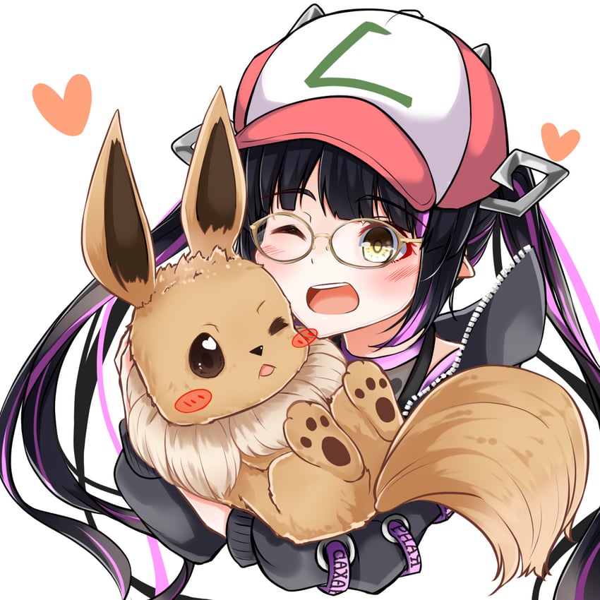 eevee and kojo anna (pokemon and 2 more) drawn by dameyoshi