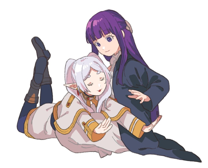 frieren and fern (sousou no frieren) drawn by dou_(mame_eee)