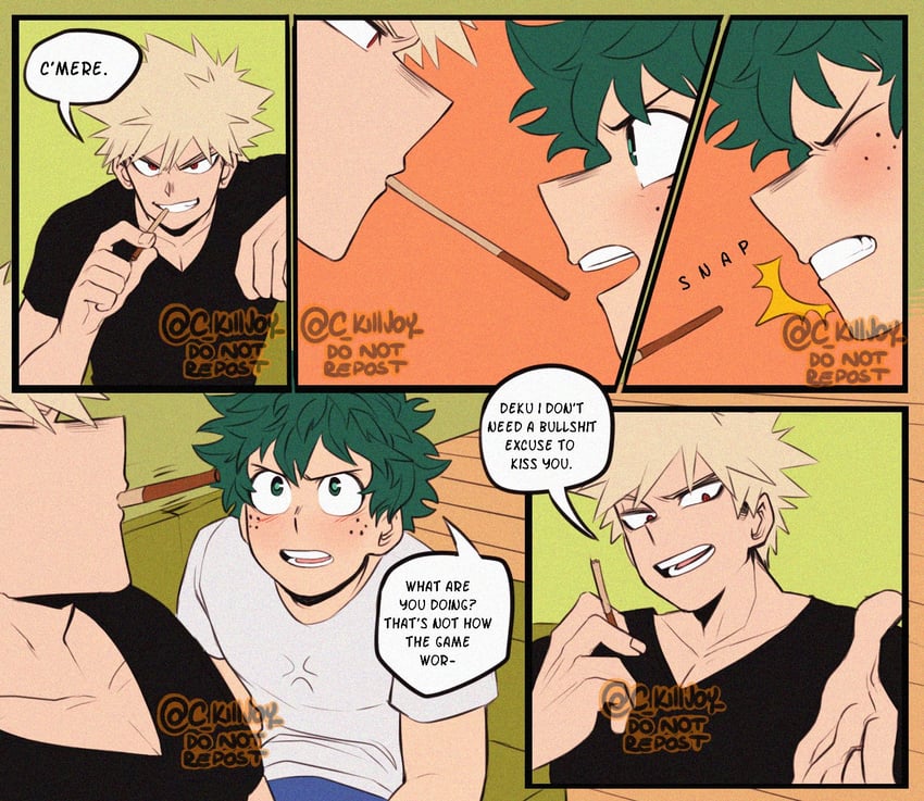 midoriya izuku and bakugou katsuki (boku no hero academia) drawn by mica_(c_killjoy)
