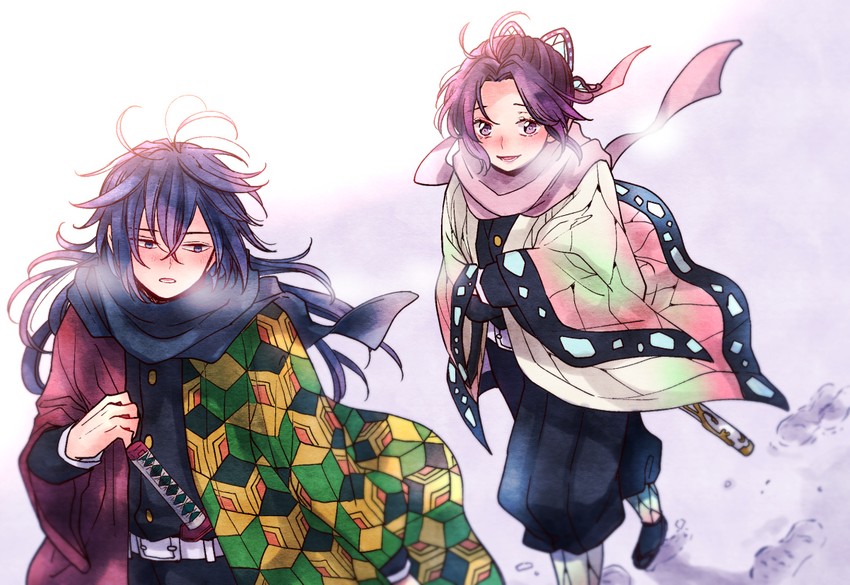 kochou shinobu and tomioka giyuu (kimetsu no yaiba) drawn by mutospectacle