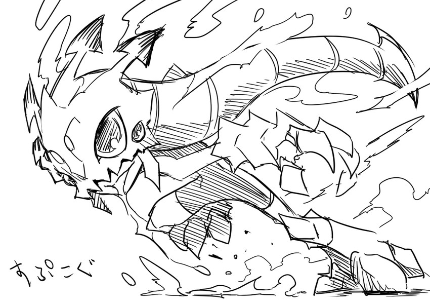 inkling player character and kog'maw (league of legends and 2 more) drawn by jin_(mugenjin)