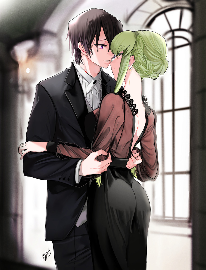 c.c. and lelouch vi britannia (code geass) drawn by noppo