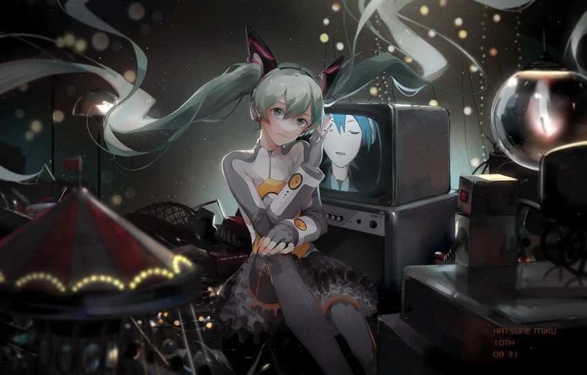 hatsune miku (vocaloid and 1 more) drawn by minirainy_(h2o2)