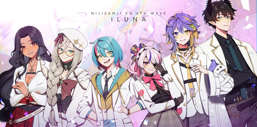 maria marionette, scarle yonaguni, ren zotto, aia amare, aster arcadia, and 1 more (nijisanji and 1 more) drawn by nrnmarie