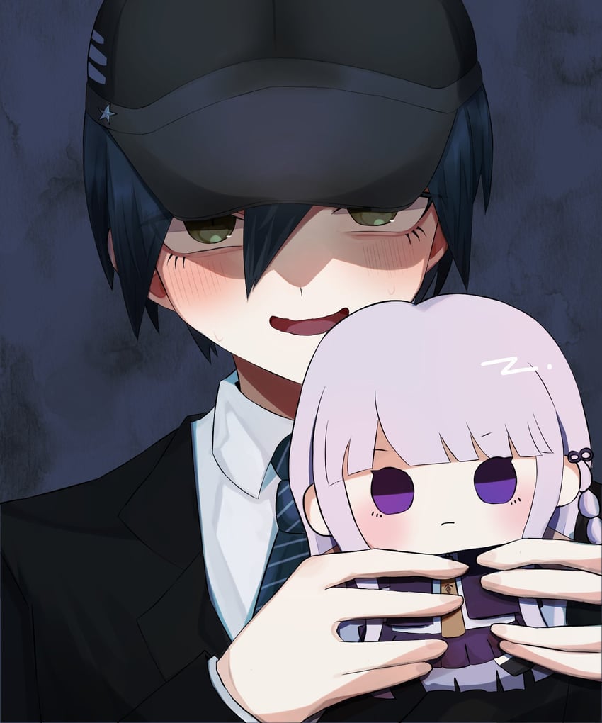 saihara shuichi and kirigiri kyoko (danganronpa and 2 more) drawn by macaronimgmg