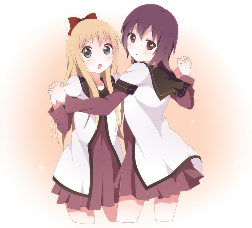 toshinou kyouko and funami yui (yuruyuri) drawn by kumakichi_(toshigat)