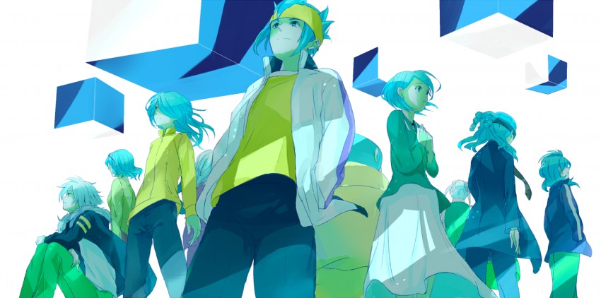 kazemaru ichirouta, endou mamoru, fubuki shirou, kidou yuuto, otonashi haruna, and 5 more (inazuma eleven go and 1 more) drawn by komkomx