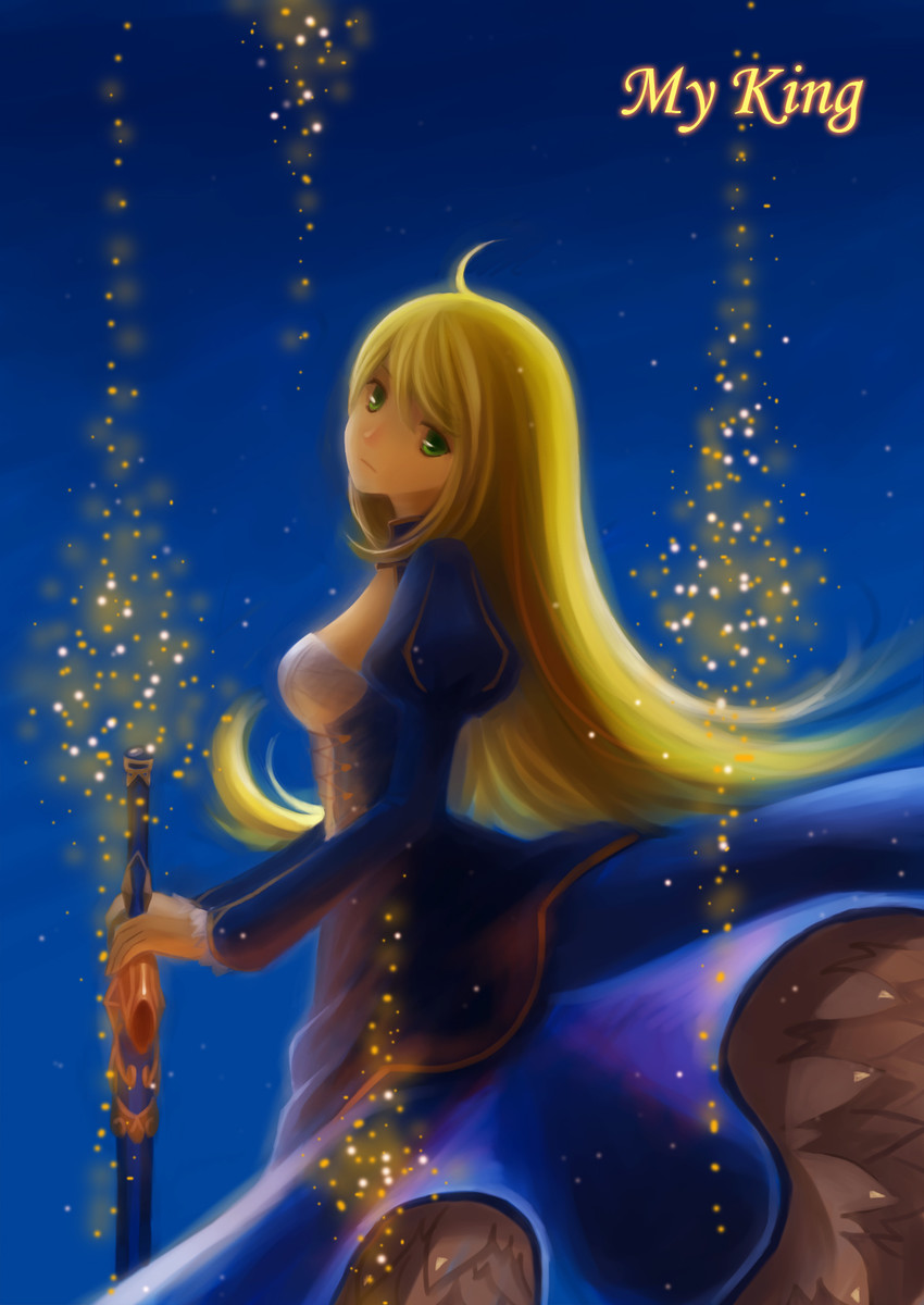 artoria pendragon and saber (fate and 2 more) drawn by mischa_(anyasweet)