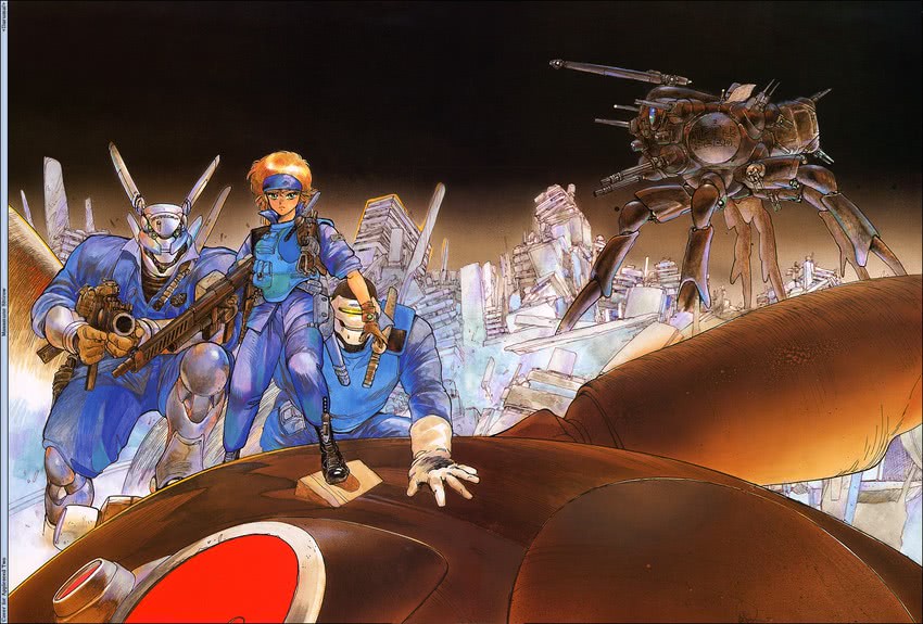 deunan knute and briareos hecatonchires (appleseed and 1 more) drawn by shirow_masamune