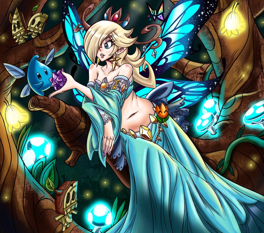 rosalina, luma, blue luma, tippi, and whittle (mario and 4 more) drawn by centaurengine
