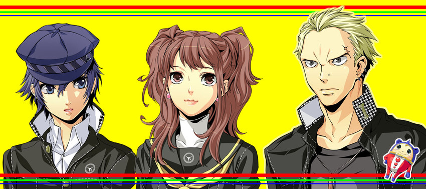 shirogane naoto, kujikawa rise, tatsumi kanji, and kuma (persona and 1 more) drawn by koremi2