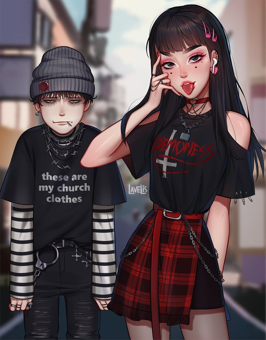 kawakami tomie and tsujii souichi (tomie and 2 more) drawn by lavelis