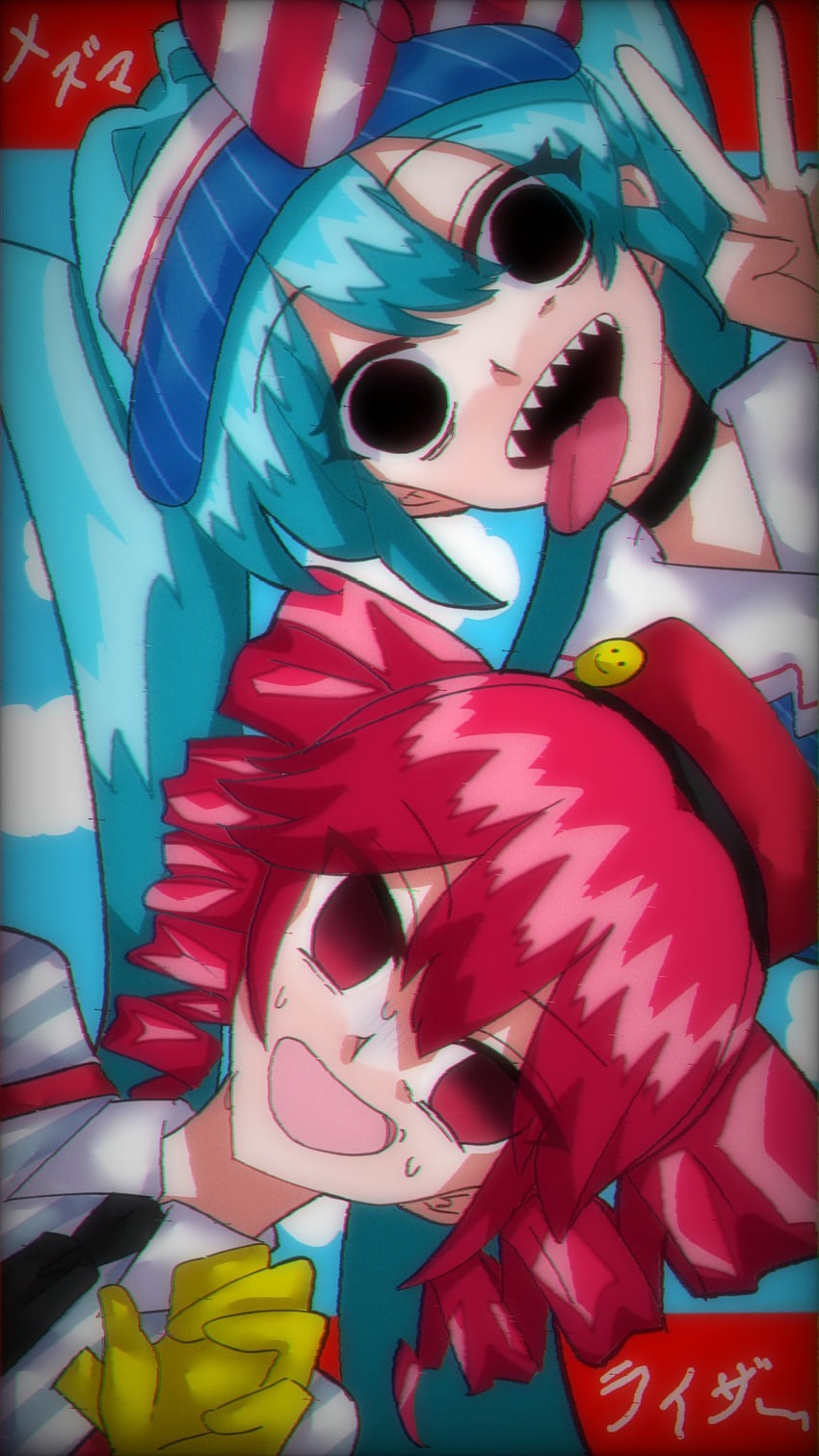 hatsune miku and kasane teto (vocaloid and 3 more) drawn by seisankariume4