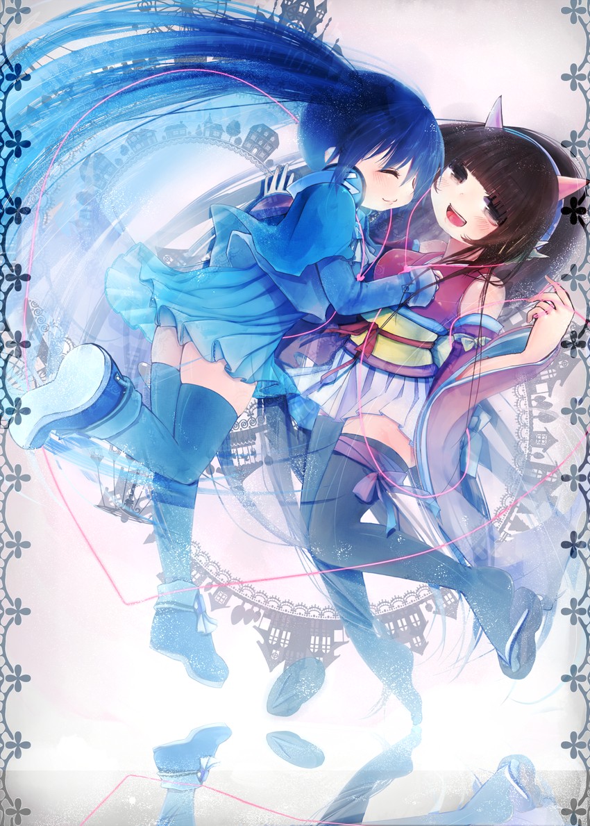 imaichi moenai ko and hinomoto oniko (original and 2 more) drawn by higuchi_(retasuae)