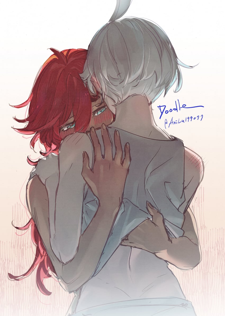 suletta mercury and miorine rembran (gundam and 1 more) drawn by ani_lu