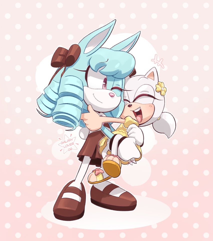 anya the rabbit and aura the hedgehog (original and 1 more) drawn by galaxylover06