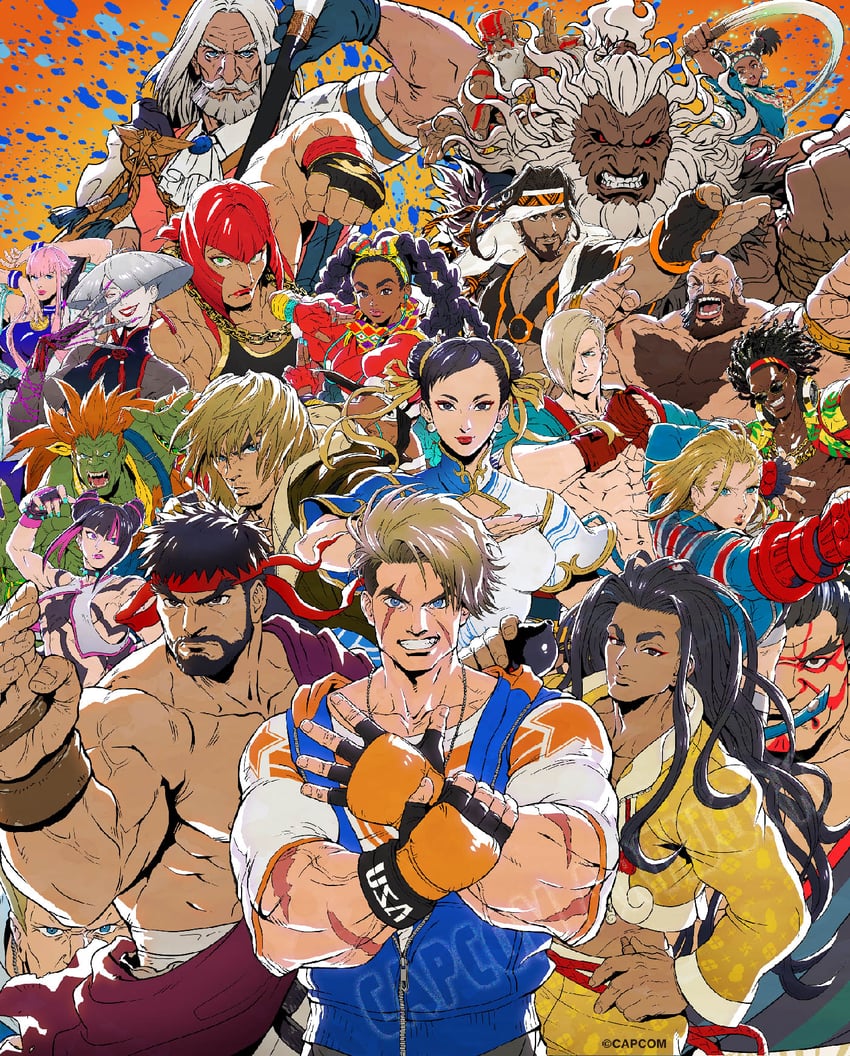 chun-li, cammy white, han juri, ryu, ken masters, and 16 more (street fighter and 1 more)