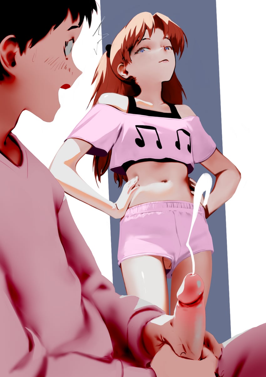 souryuu asuka langley and ikari shinji (neon genesis evangelion) drawn by cari_(scari)