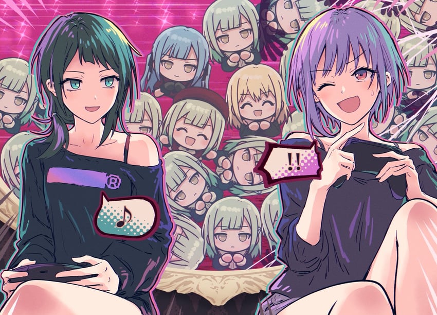 togawa sakiko, wakaba mutsumi, yahata umiri, misumi uika, mortis, and 3 more (bang dream! and 1 more) drawn by bullfalk